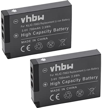 vhbw 2X Akku kompatibel mit Kodak EasyShare V1003, M380, M381, M420, V803, Z950 Kamera (700 mAh, 3,6 V, Li-Ion)