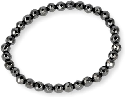 AIMANTIX – Pulsera magnética de hematita para hombre y mujer, diseño de bolas pequeñas – Pulsera magnética facetada – Aporta energía y calma – Combina las cualidades de los minerales y los imanes