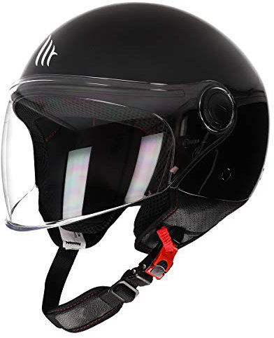 MT Street Jet-Helm · Motorrad-Helm Roller-Helm Scooter-Helm Bobber Mofa-Helm Chopper Retro Cruiser Vintage Pilot Biker ECE 22.05 (Schwarz, M)