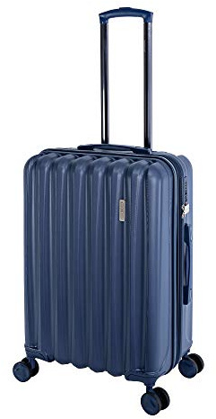 Travelhouse - Porto - Hartschalen-Koffer Koffer Trolley Rollkoffer Reisekoffer Erweiterbar, 4 Rollen, 66 cm, 70 Liter, Blau
