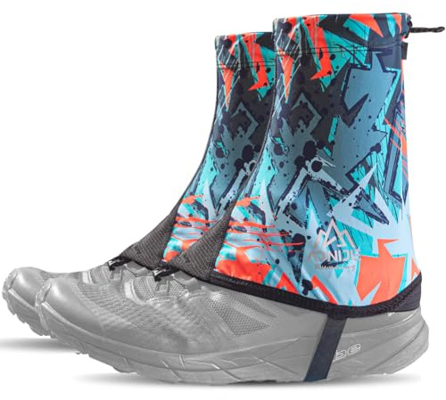 OrrinSports Trail Low Gamaschen für Damen und Herren Atmungsaktiv Wasserdicht Verstellbare Gamaschen zum Wandern Klettern Laufen (Red L)