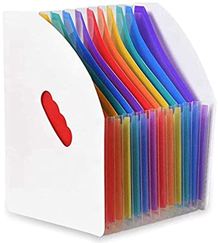 TOBEOME Carpeta de Archivador Extendida Vertical A4 Cesta de Almacenamiento de Archivos Vertical Escritorio 13 Archivador de Bolsillo