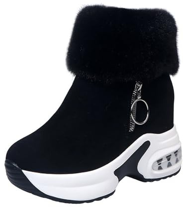 Stivaletti da donna stivaletti corti in pile stivali invernali scarpe invernali imbottite calde stivali eleganti stivali con plateau stivali da neve in pelle moda stivali