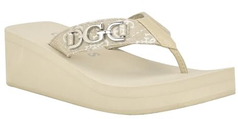 GUESS Damen Edany Keilsandale, Taupe 240, 38.5 EU