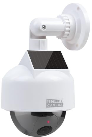 ERWEY Caméra Solaire factice factice avec Objectif - Caméra de Surveillance factice - pour l'intérieur et l'extérieur