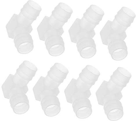 BUGUUYO Set Di Raccordi Per Tubi Flessibili A Gomito in Plastica Da 8 Pezzi Connettori A Barbiglio Da 90 Gradi Per Connettori Per Tubi Flessibili Facili Da Installare