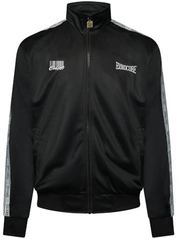 100% Hardcore x CODE 69 Chaqueta de entrenamiento para 25 años, ropa de calle | Black | Gabber Unisex Negro limited, Negro , L