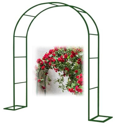 HFVUYAR Arco de jardín con Estructura de Acero, Resistente, para Rosas trepadoras, de 120 a 350 cm de Ancho, Ideal para Bodas, Color Negro, Blanco y Verde (Color: Verde, tamaño: 350 x 220 x 25 cm)