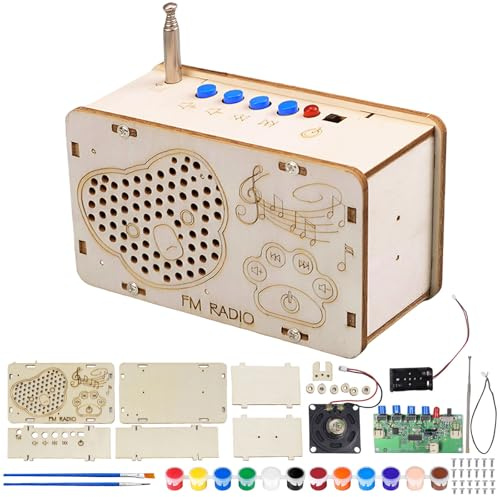 Kit di Radio Fai-da-te, Kit di Montaggio Radio in Legno, Esperimento Scientifico per Bambini Elettronica Progetti, Assemblaggio Elettronico Fai-Da-Te, Giocattoli STEM per Studenti Istruzione