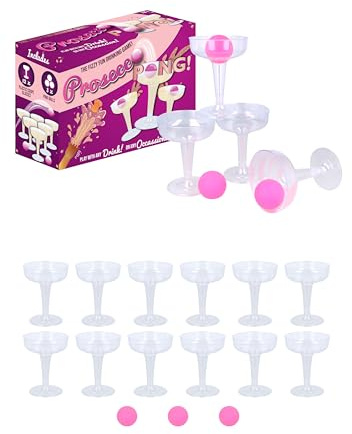 HENBRANDT 2 x Prosecco Pong Game Set - 15 Piece for Students Birthday Parties Hen Party Stag Do Summer Fun Drinking Bar Games for Adults