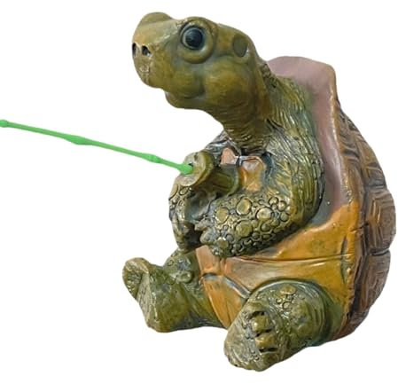 Turtle Figure pour Le Jardin - Turtle de décoration de Jardin à l'épreuve des intempéries | Sculpture Mignonne d'une Tortue de pêche à partir de résine synthétique | Décoration Miniature à l'épreuve