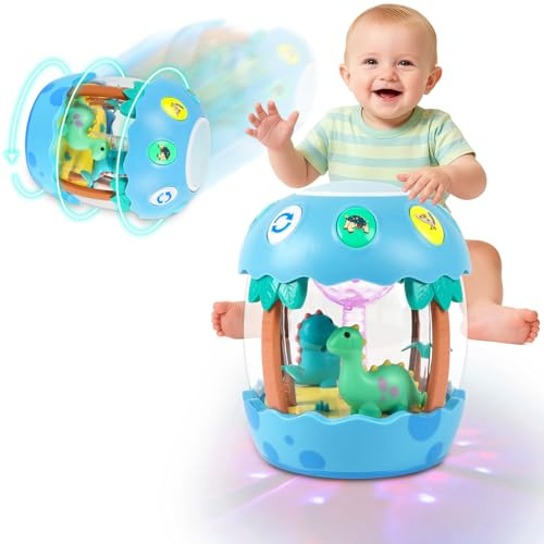 Shayson Giocattoli musicali per bambini da 6 a 12 18 mesi, giocattolo sensoriale per ragazzi di 1 2 3 anni, mesi strisciando apprendimento pancia tempo giocattoli 1 ° compleanno regali