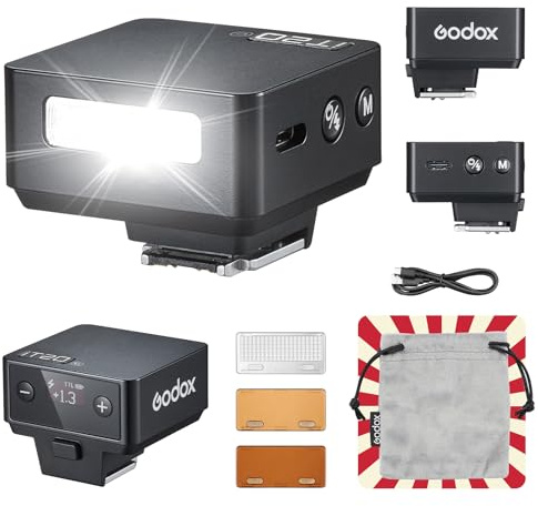 Godox iT20-C iT20 C Camera Flash Speedlite 6 Power Levels 700 Flashes At Full Power TTL 1.5s Recycle Times with Magnetic Colour Chip Single Contact Hot Shoe for Canon Camera DSLR(Black)