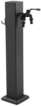 Genérico Fuente de Agua de Columna para jardín Independiente de Acero Inoxidable con Soporte para Manguera, Grifo anticongelante Vertical para riego y Lavado de Patios, 60 cm/23,6 Pulgadas de Altura