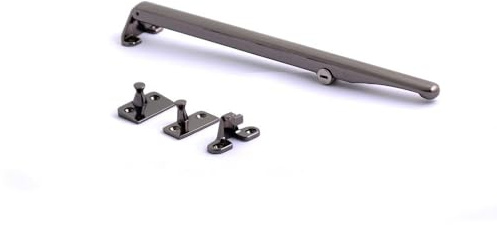 Ironmongery Solutions Hantverkslåsande fönsterstång för säker ventilation och traditionell timber/uPVC-fönster (svart)