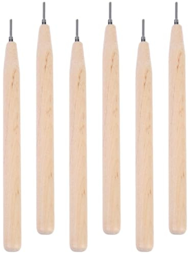 COHEALI 6pcs Paper Bead Roller Tool Slotted Tip, Wooden and Stainless Steel Quilling Pen Tools for Crafts Quilling and Origami, Suitable for Crafting Paper and Art Projects