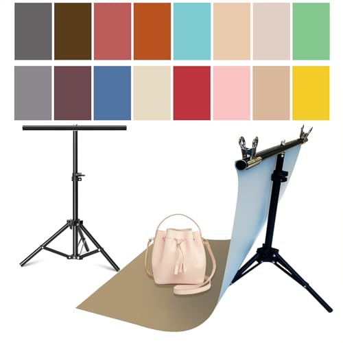 Lot de 8 Toiles de Fond en Papier pour Photographie avec Support pour Petite Photo, 55,9 x 86,4 cm, sans Couture, Double Face, Accessoires de Prise de Vue pour Nourriture, Bijoux, cosmétiques