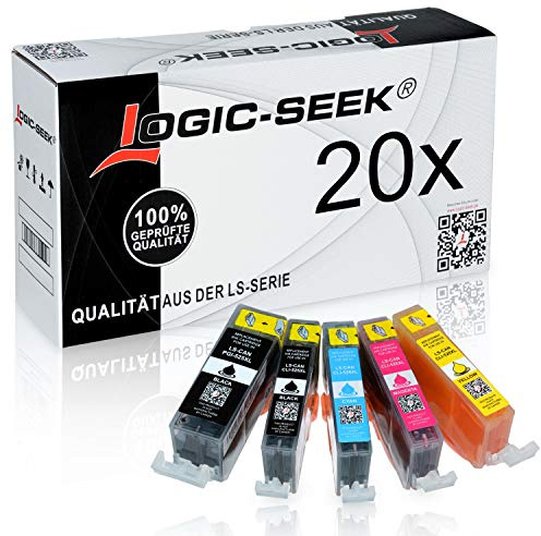 Logic-Seek 20 Tintenpatronen kompatibel für Canon PGI-525 CLI-526 Pixma IP 4850 4950 IX 6550 MG 5150 5240 5250 5340 5350 6150 6250 8150 8240 8250 MX 715 885 895