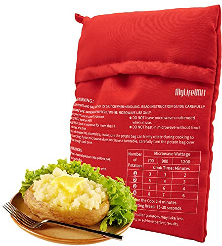 MyLifeUNIT Mikrowellen-Kartoffelbeutel, gebackene Kartoffel, Mikrowelle, Rot