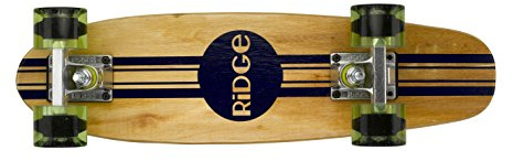 Ridge Skateboards Original Cruiser en Arce, 22, 56 cm, Blanco Brillante/Negro