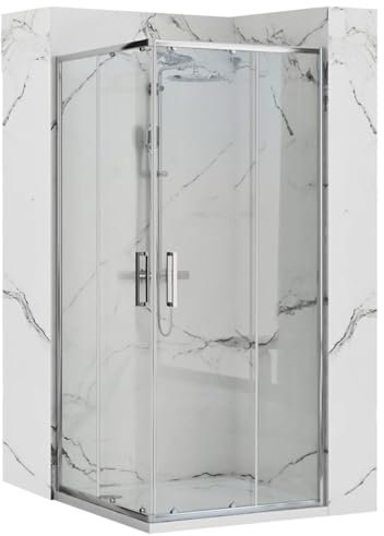 Rea Duschkabin Punto Chrome Stil Easy Clean duschvägg TRANSPARENTE 90 x 90 x 190