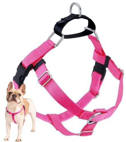 2 Hounds Design Freedom No Pull Dog Harness, Adjustable Harness, Easy Walking & Comfortable Control, Fits Small, Medium & Large Dogs, Solid Colors, Made in USA, 1 LG, Hot Pink