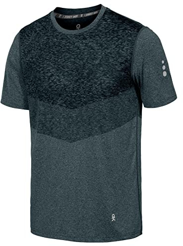 Little Donkey Andy Herren Sportshirts Kurzarm Schnelltrocknend Laufshirts Leicht Trainingsshirts UV Schutz Funktionsshirts für Fitness Yoga Wandern Black Heather L