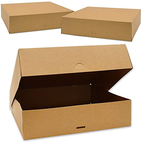 ScrapCooking - Lot de 2 Boites à Gâteaux - Carton Kraft Alimentaire - 32 x 32 x 8 cm - Transport Pâtisseries Desserts Tartes Pizzas - Fabriqué en France - 5501