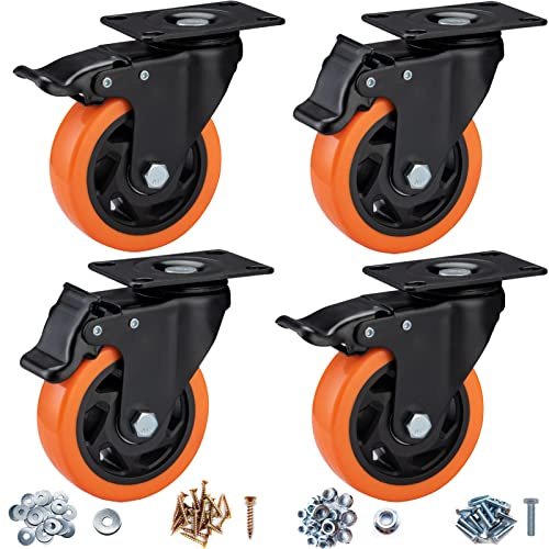 ASRINIEY 4 Caster Wheels - Heavy Duty Casters Set of 4 Dual Locking Swivel