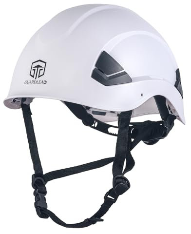 Hard Hat White ABS Safety Helmet, with Air Vents and Adjustable Head Band, EN397 CE Approved, Lightweight Work Helmet for Safety and Protection