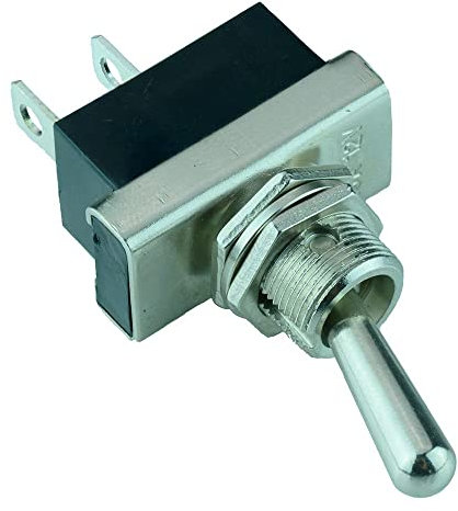 Off-(On) Momentary Toggle Switch SPST 12mm Panel Cut Out Quick Connect Terminals 12VDC 25A Car Auto Dash Electronics