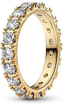 PANDORA Timeless Funkelnde Reihe Ewigkeits-Ring aus 14 Karat vergoldeter Metalllegierung mit klaren Cubic Zirkonia Steinchen in der Größe 52, 160050C01-52