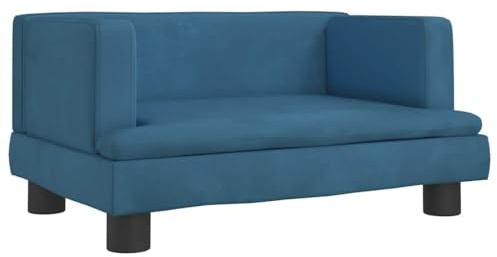 vidaXL Divano per Bambini Blu 60x40x30 cm in Velluto, Mini Divano, Sofa per Bambini, Poltrona per Divano per Bambini, Divano per Sala Giochi