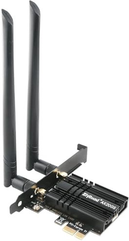 Tarjeta WiFi 6 PCIe AX 3000Mbps, Intel WiFi 6E AX200, Bluetooth 5.2, Tarjeta WiFi 6 Bluetooth PCIe 5G/2.4G para PC con Windows 11/10(64Bit)