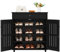 Yaheetech Shoe Cabinet, Wooden Storage Cabinet Organizer with 1 Drawer & 2 Doors, Modern 4-Tier Shoe Rack with Adjustable Shelves for Living Room, Hallway, Bedroom, Black
