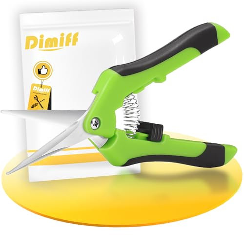 Dimiff Ernteschere,Stahl Leichte und Präzise Blumenschere, Gartenschere Klein, Pflanzen Schere für Frische Äste, Blumen und Zierpflanzen Zu Stutzen Geeignet, Trimmschere