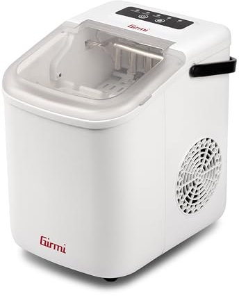 Girmi GH74 Fabbricatore di Ghiaccio,1100 cubetti x 24h, Spegnimento automatico, Accessori inclusi, Bianco