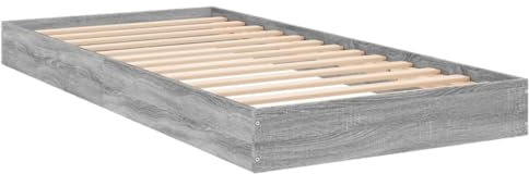 vidaXL Bettgestell Grau Sonoma 90x200 cm Holzwerkstoff