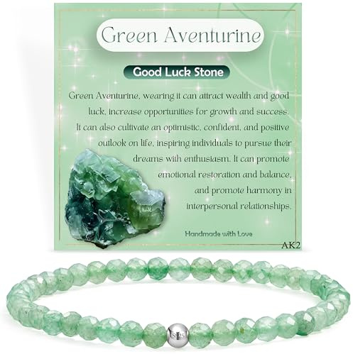 Farfume Aventurina Verde Buena Suerte Pulseras de Cuentas para las Mujeres, Mini 4mm Cristal Plata de Ley 925 Piedra Natural Elástica, Joyería Chakra Regalo Delicada
