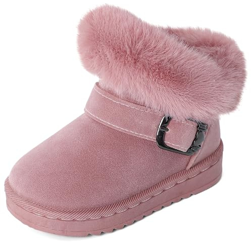 MK MATT KEELY Botas Niña Invierno Botas Nieve Bebé Niño Botas con Suela de Antideslizante Exterior,Rosa,EU 32(CN34)