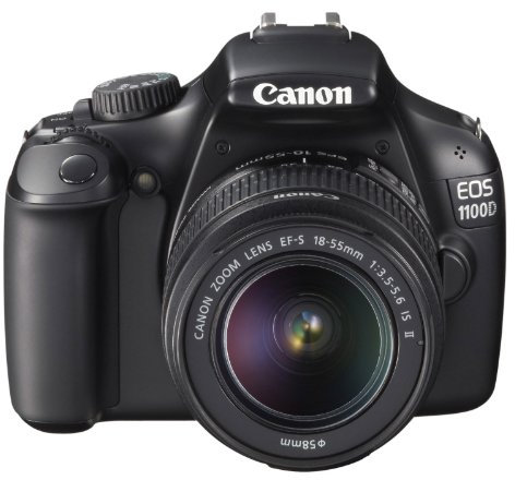 Canon EOS 1100D EF-S IS II Lens 12MP SLR Camera 2.7 inch LCD - Black (Renewed)