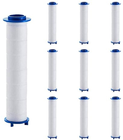 10 Stück Shower head filter，10.5cm*2.5cm PP Baumwolle Filter für Duschkopf Entfernung von Chlorresten Sediment-Kartusche gefiltert, Universal Saubere Wasserkernkern