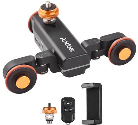 Lvifloae Motoriserad kamera Slider Electric Photography Car Professional Electric Video Track Trolley med 3 -hastighetsjusterbar fjärrkontroll för Time Lapse Macro Low Angle Video