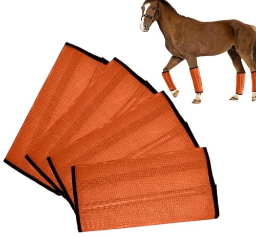 Stivali Antimosche,4 Pezzi Protezioni Traspiranti, Regolabili in Mesh,Proteggi Zampe Regolabili - Per Pascolo Uso All'Aperto Corse Allenamento Competizione Trail Riding Cura Del Cavallo