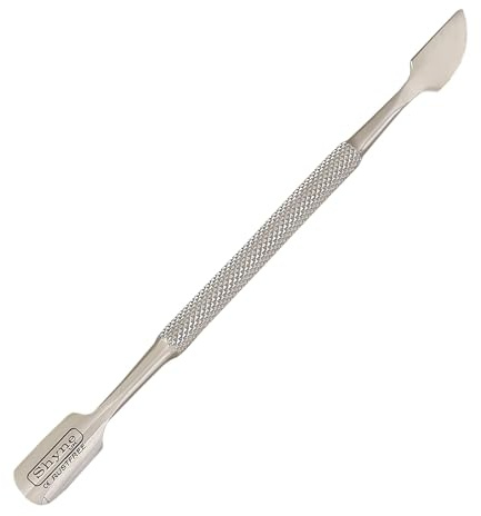 Cuticle Nail Pusher Spoon Manicure Nail Pusher Scraper Remover Stainless Steel (CURVED CUP CURVED BLADE)