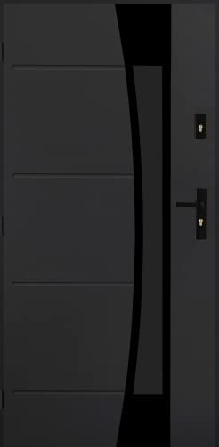 Porta calda 1,3 W/m2K Satrun 02 Nano Advance porta d'ingresso in acciaio, porta d'ingresso, 3 colori, dimensioni 90 (90-990 x 2065 mm, porta sinistra, antracite)