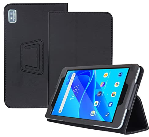 AKNICI Funda para Blackview Tab6 Tablet 8 Pulgadas, PU Protectora Carcasa Cover con Magnetite y Cinturón de Seguridad y Soporte Función para Blackview Tab6 Tablet 8 Pulgadas (Negro)