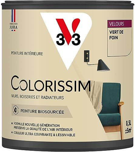 V33 Peinture multi-supports Colorissim® Vert de foin Velours 0,5L