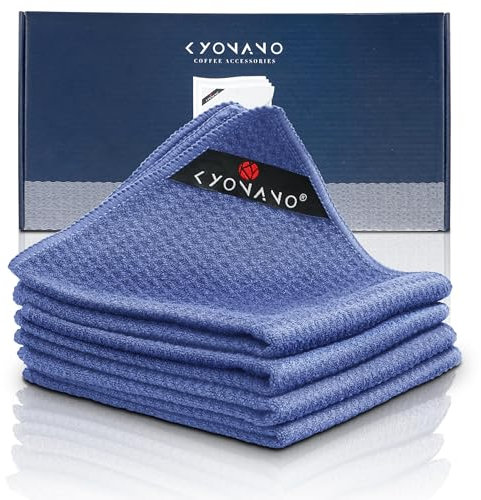 KYONANO Barista Zubehör, Barista Tuch Set 4 Stück, 30x30 cm Reinigungstuch zum reinigen Ihres Kaffee Equipments, extrem saugstarke, Barista Lappen für Dampflanze und Siebträgermaschine