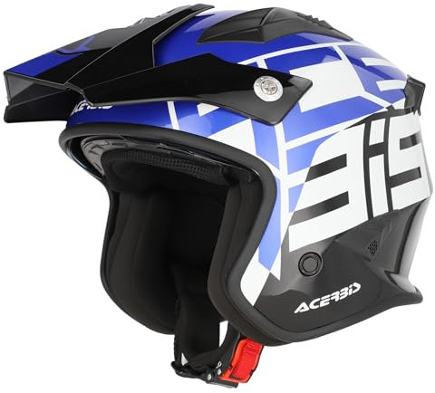 ACERBIS Helmets Casco Jet Aria Azul y Negro Totalmente Homologado 22.06 (M 57/58)